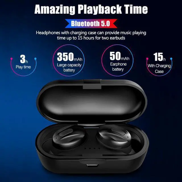 Alt view image 3 of 5 - 2019 Mini Tws Wireless Earphones Stereo Wireless Bluetooth Headset 5.0 With Microphone and Charge Box For iPhone All Smartphone gaming headset Mini Earpiece