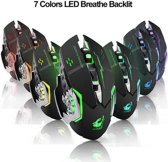 Main image of Rechargeable X8 Wireless Silent LED Backlit USB Optical Ergonomic Gaming Mouse PC Computer Mouse For Imac Pro Macbook/laptop