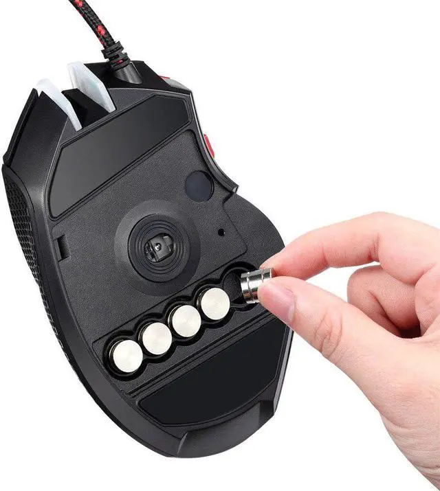 Alt view image 3 of 5 - V18 Gaming Mouse Adjustable Weight 4000DPI 9 Buttons Programmable Optical Wired Mice for Laptop PC Computer 20Jun12