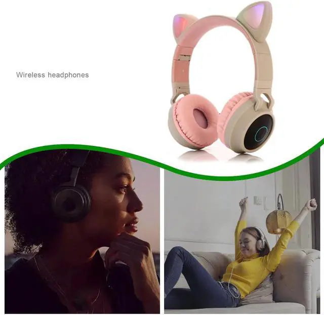Alt view image 5 of 5 - Cat Ear Headset Wireless Headset Headphones 5.0 Bass Foldable Stereo Headphones Gaming Headphones For Cell Phone