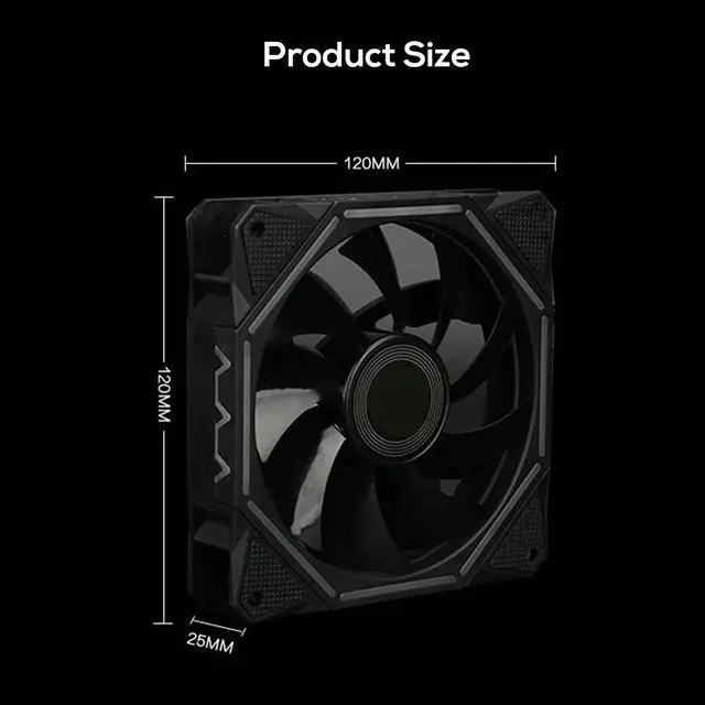 Alt view image 5 of 5 - Case PC Cooling Fan RGB Adjustable LED 120mm 6pin Quiet IR Remote Control Cooler Cooling Fan Case Fan CPU