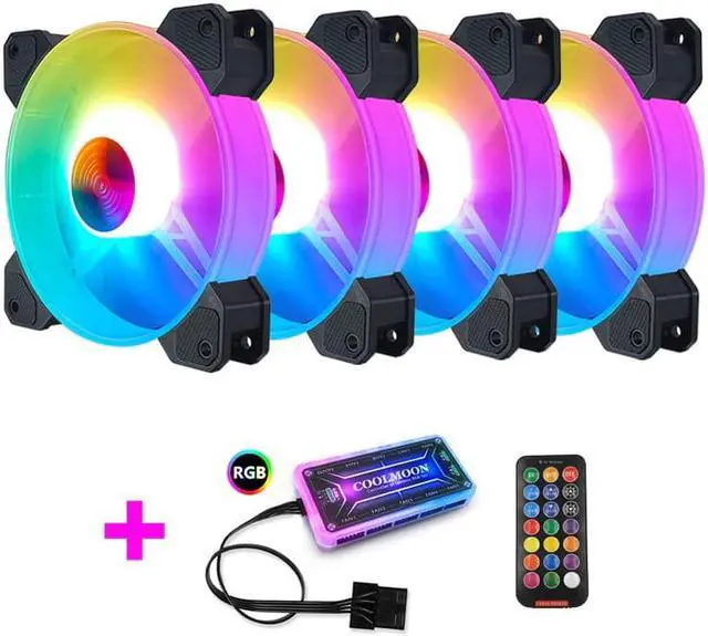 Alt view image 5 of 5 - Case Fan RGB Fans adjustable Colorful Lamp Light for Intel AMD radiator Mute PC 120mm Case Fan adjust Cooler Fan