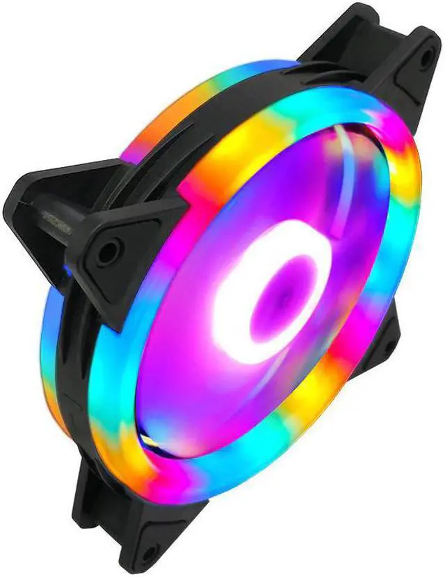 Alt view image 3 of 5 - 120mm Case fan Computer Cooling Cooler fans 3pin Colorful RGB LED Fan Radiator Heatsink for Computer Diy Fluid Bearing Rgb Fan