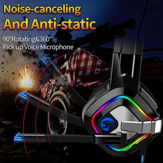 Alt view image 4 of 5 - PS4 Gaming Headphones 4D Stereo RGB Marquee Earphones Headset with Microphone For Nintendo Switch,Xbox One & PC Hot!