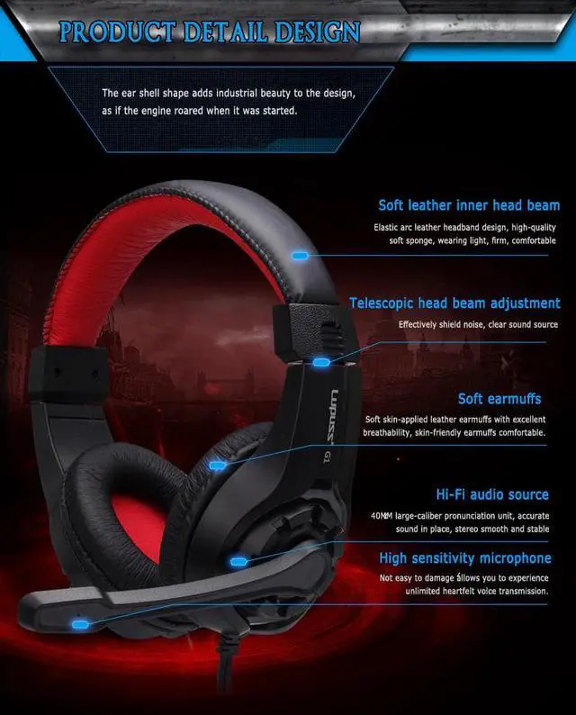 Alt view image 2 of 5 - 3.5mm Gaming headset stereo headset wired headset With Microphone Headphones For PC Laptop Earphone