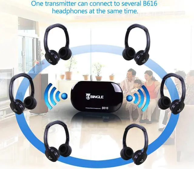 Alt view image 4 of 5 - 2019 Bingle B616 Multifunction Stereo Wireless Headset Headphones with Microphone FM Radio for MP3 PC TV Audio Phones
