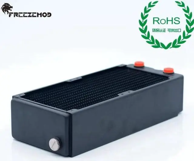 Alt view image 2 of 5 - computer pc water cooler copper radiator 3 layers 65MM thick copper fins G1/4 ROHS certification. TSRP-HP65-240