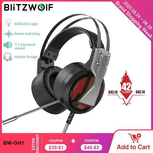 Main image of BW-GH1 Gaming Headset with Microphone 7.1 Surround Sound Noise Isolating Game Wired Headphones Gamer for PC for PS4