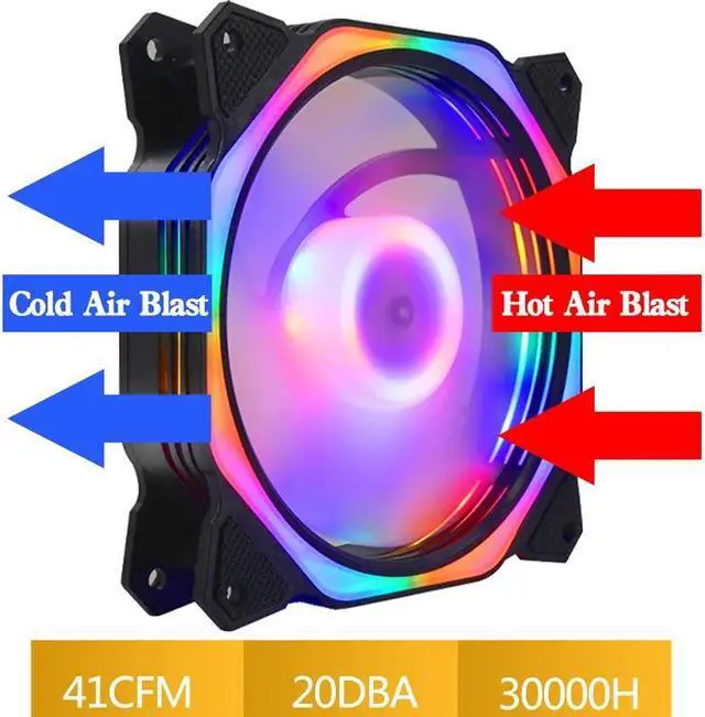 Alt view image 3 of 5 - Radiator Cooler PC Case Fan Cooling LED For 120MM Fan Cooling Fan 3pin Quietly Easy Install Cooler Cooling Computer Fan