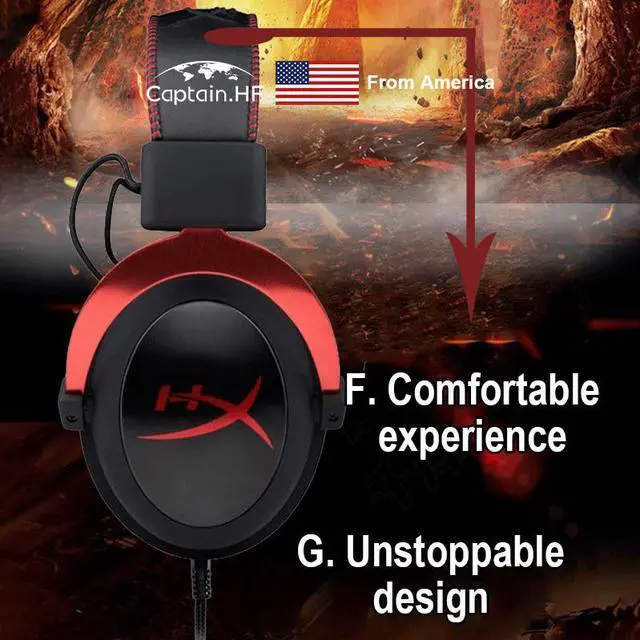 Alt view image 4 of 5 - US  Hyper X Cloud II Gaming Headset for Laptop and PC