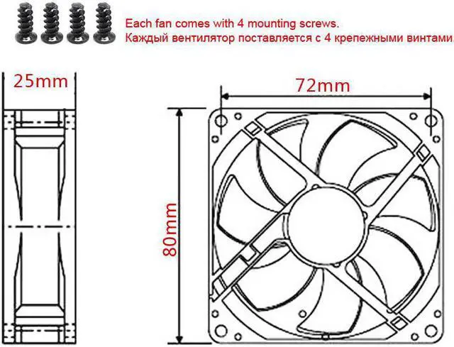 Alt view image 5 of 5 - 80mm 4 Pin PWM Fan Computer Case Fan Silent 8CM Fan CPU Cooling Fan Quiet PC Cooler Fan Case Fans DC12V Adjust Fan Speed