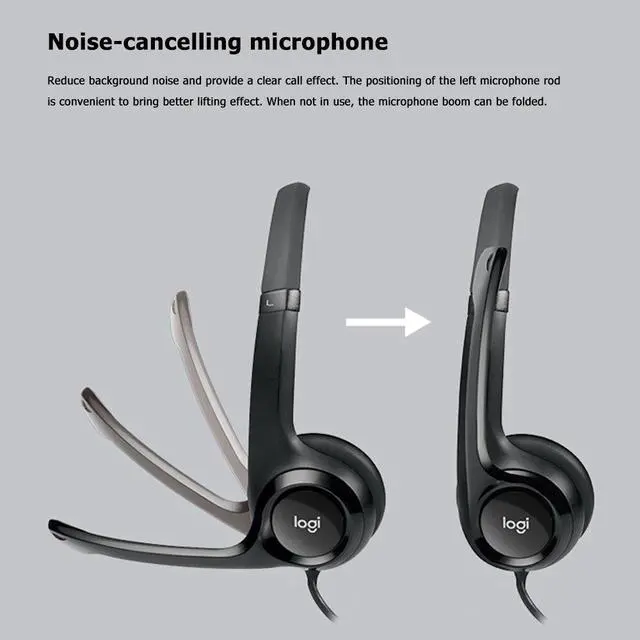Alt view image 5 of 5 - H390 2.33M USB Stereo Headphones Hands-free Calling Gaming Meeting Video Chat Computer Office Wired Headset with Mic