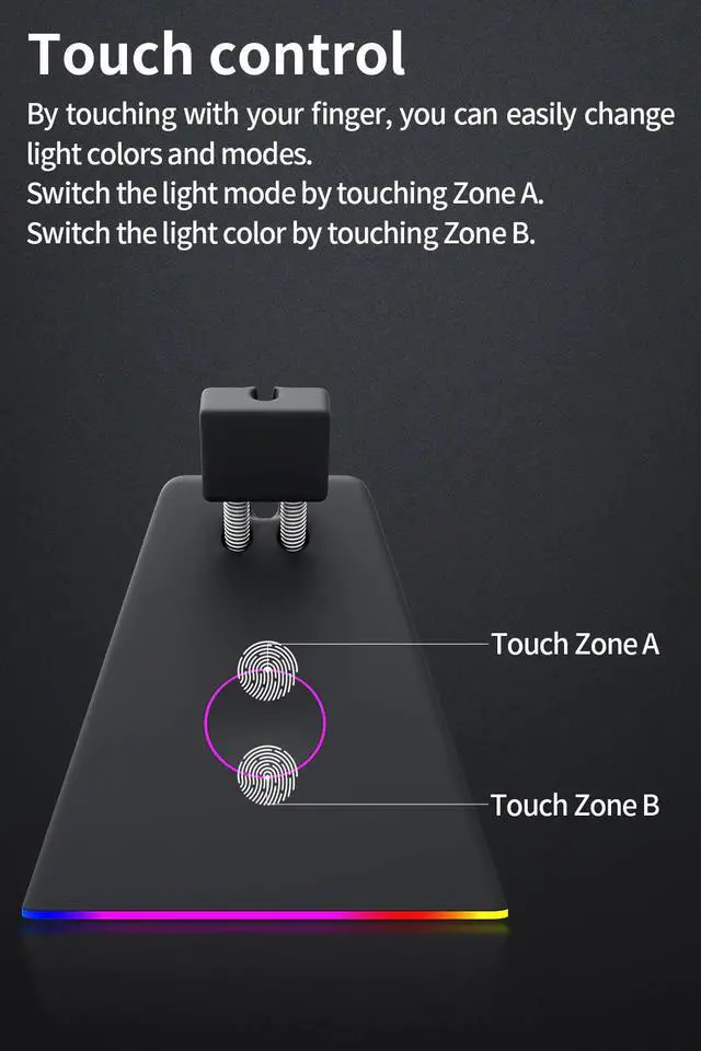 Alt view image 3 of 5 - Gaming Mouse cord clip RGB 4.0 Mouse bungee Device Mouse Cord Management System for ZOWIE / Esports FPS Game