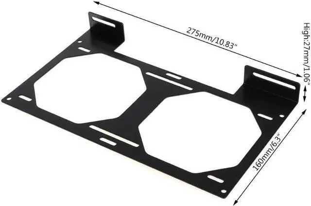 Alt view image 4 of 5 - Bracket 240 Radiator Mounting Bracket Water Cooler for 12/14CM Holder External Computer Case Heatsink Gadget Accessories