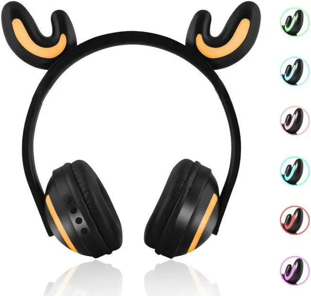 Alt view image 3 of 5 - LED 7 Colors light Bluetooth Stereo headphones wireless Cat Ear Headphones Flashing Glowing cat ear Gaming Headset Earphone