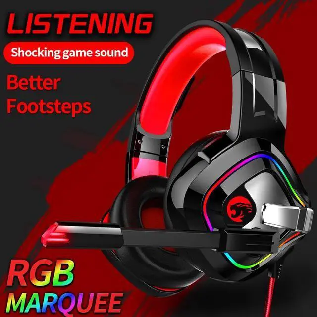 Alt view image 4 of 5 - PS4 Gaming Headphones 4D Stereo RGB Marquee Earphones Headset with Microphone for New Xbox One/Laptop/Computer Tablet Gamer