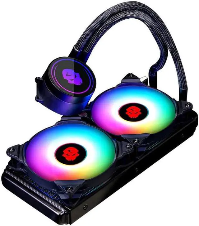 Alt view image 2 of 5 - One-Piece PC Water Cooler Heatsink 240 + Pump Kit Double row RGB quiet fan Radiator For Intel AMD
