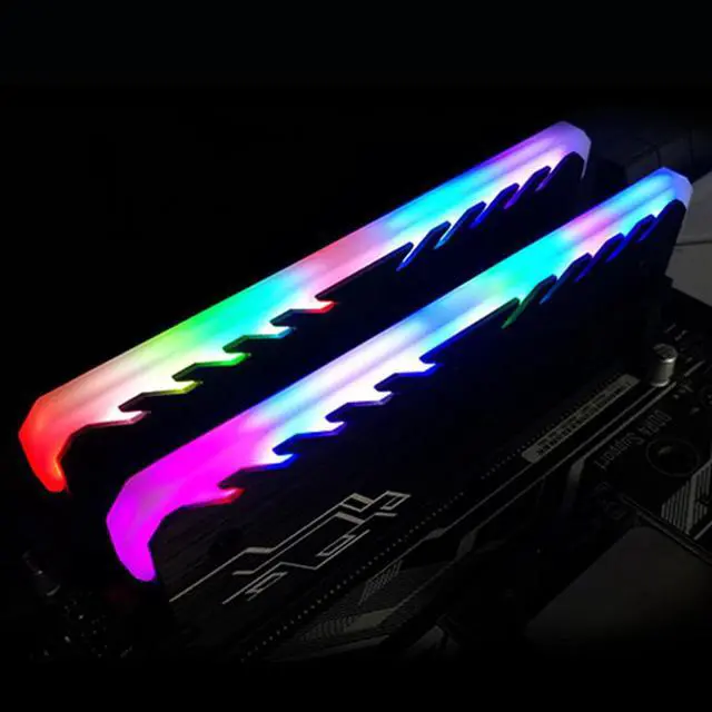 Alt view image 2 of 5 - Case Fan Cooler Colorful RGB Light Memory RAM Cooler Heat Sink Cooling Vest Radiator for DIY PC Computer Cooling Fan Cooler