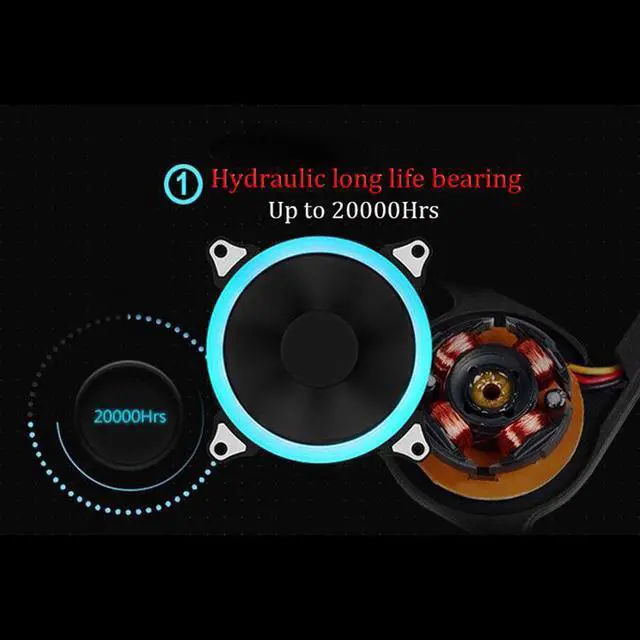 Alt view image 2 of 5 - 12 models multicolor RGB Case circle Cooling 2ring cpu led Fan 120mm 12cm RGB LED Ring For Computer Cooler water cooler Radiator