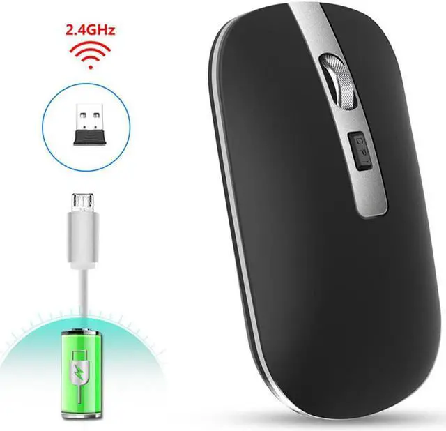 Main image of 2.4GHz Wireless Mouse Rechargeable Gaming Mouse 3 Gears 1600 DPI 10m Adjustable Ergonomic Optical Mice for Office Home Gaming