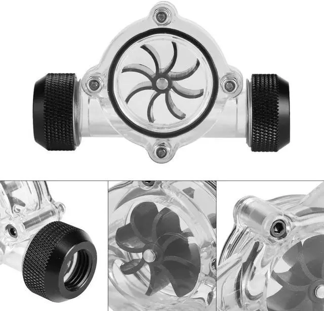 Alt view image 5 of 5 - Thread Port Female to Female Flow Meter Indicator for PC Water Cooling  8  Impellers for PC Water Cooling System