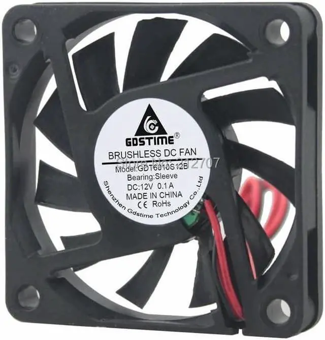 Alt view image 2 of 5 - 10PCS DC 12V 2Pin 60mm 60x60x10mm Mini CPU Cooling Computer PC Case Cooler Fan