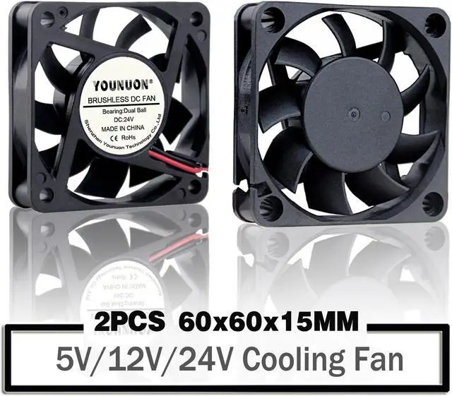 Main image of 2 Pieces 60mm 6015 5V 12V 24V Brushless USB 2PIN 3PIN DC Cooler Fan 60x60x15mm 6015 6cm For Computer PC CPU Case Cooling