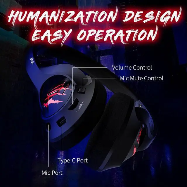 Alt view image 4 of 5 - 7.1 Surround Gaming Headset Gamer E3 Wired Game Headphones USB/3.5mm Earphones Noise-canceling Mic for PS4/Xbox/PC/Laptop
