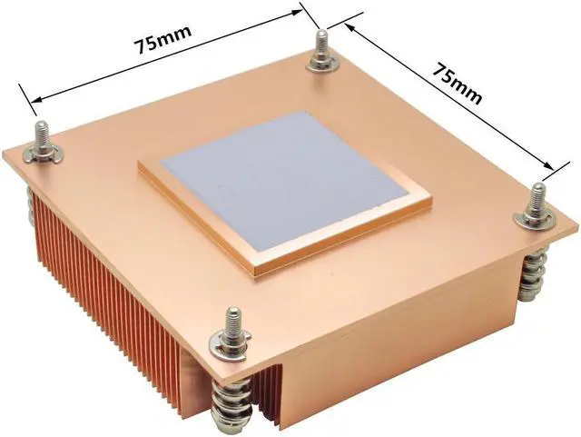 Alt view image 5 of 5 - 1U server CPU cooler copper skiving fin heatsink for Intel 1150 1151 1155 1156 i3 i5 i7 Industrial computer Passive cooling