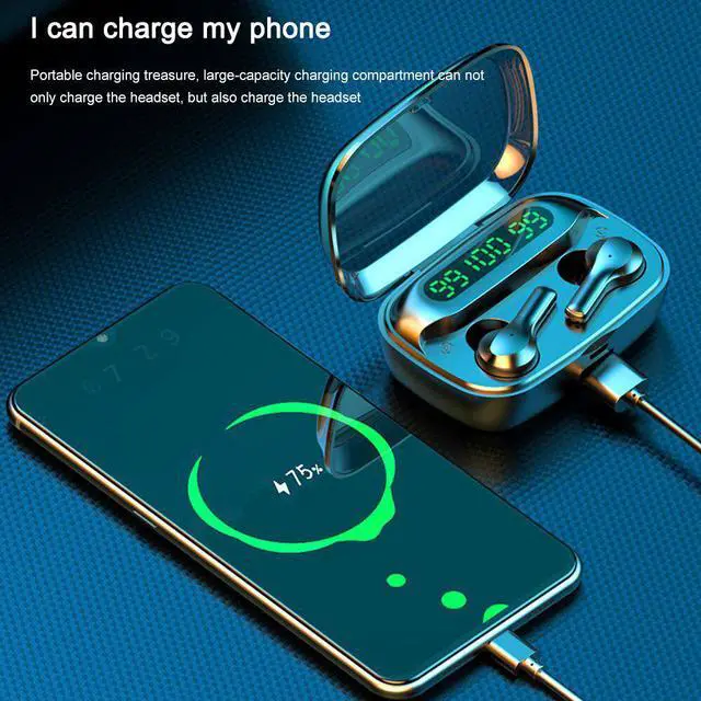 Alt view image 4 of 5 - Bluetooth Earphone Wireless Headphone Sports terproof Earbuds 2000mAh Power Bank Headsets with Microphone For PC/Phone