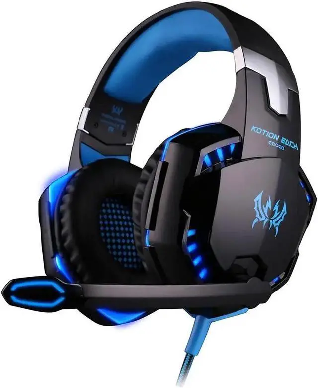 Main image of Gaming Headsets Big Headphones with Light Mic Stereo Earphones Deep Bass for PC Computer Gamer Laptop PS4 New X-BOX