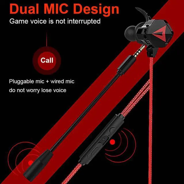 Alt view image 3 of 5 - Wired Earphones Gaming Headphone with Microphone Earbuds Ear Piece for Mobile Phone Headset Gamer 3.5mm /Type C Optional