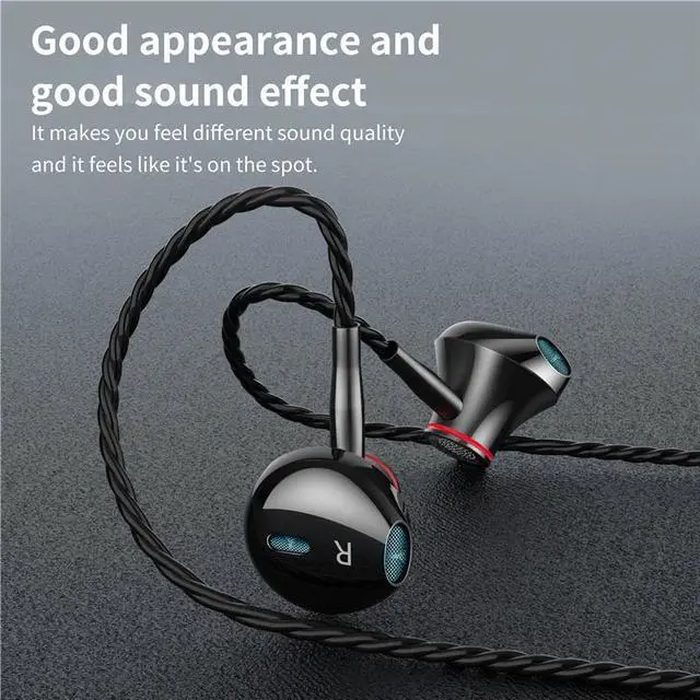 Alt view image 4 of 5 - Wired In Ear Earphones Bass Headset Elbow Plug for Mobile Gaming Movie Music Sports Travel with Microphone and Wire control