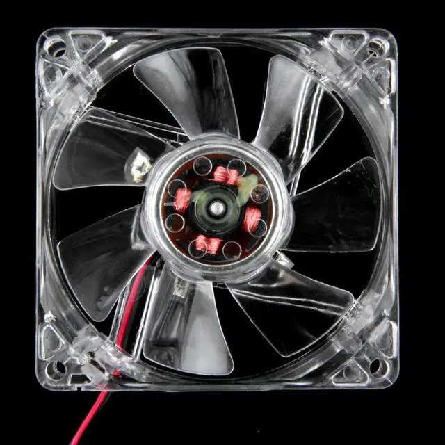 Main image of 120 x 120 x 25mm 4 Pin Computer Fan Colorful Quad 4-LED Light Neon Clear 120mm PC Computer Case Cooling Fan Mod#T2
