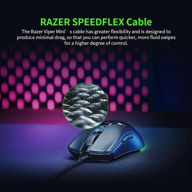 Alt view image 5 of 5 - Original  Viper Mini Lightweight USB Wired Mouse 8500DPI PAW3359 Optical Sensor RGB Gaming Mouse Mice SPEEDFLEX Cable