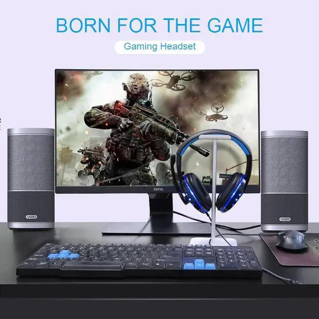 Alt view image 2 of 5 - Light Gaming Over ear Headset Gamer casque Deep Bass Game Headphones Earphone for Computer PC PS4 XBox audifonos gamer fones