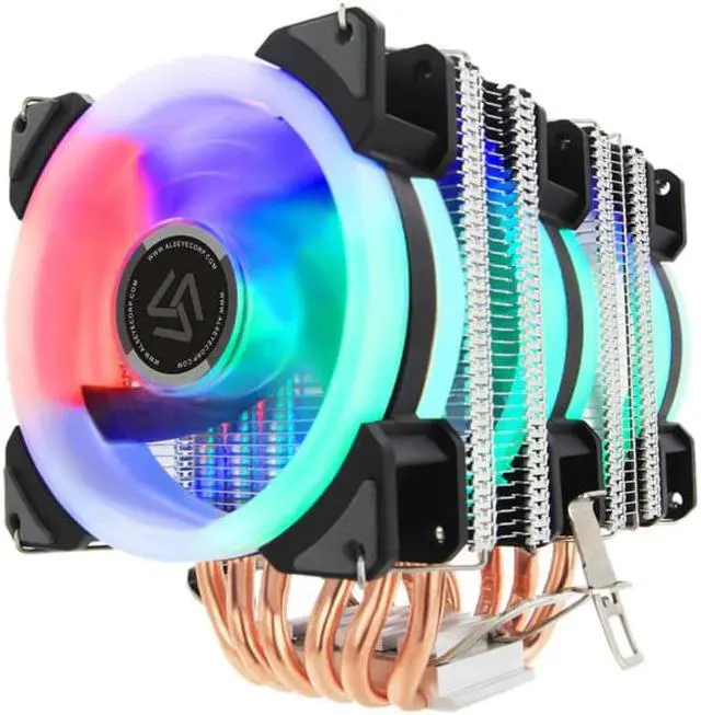 Alt view image 2 of 5 - ST-90 CPU Cooler 6 Heat pipes with RGB Fan 4pin PWM 90mm CPU Fan for Computer LGA775/115x/1366  AM2/AM3/AM4