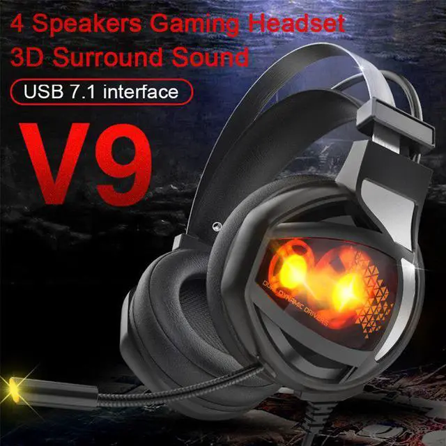 Main image of USB 7.1 3D Stereo wired gaming headphones game headset with mic Voice control for PS4 PC laptop computer gamer