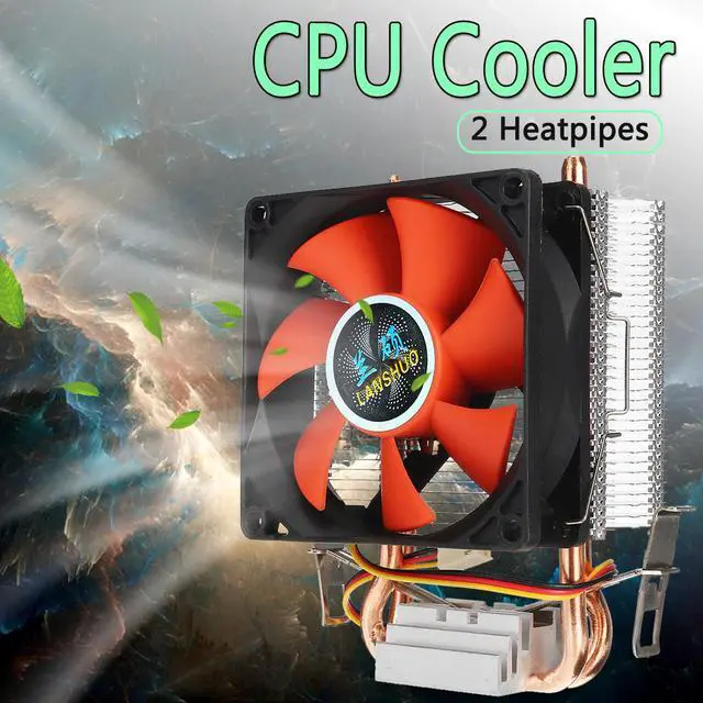 Main image of 8cm Mini CPU Cooler 2 Heatpipes PC CPU Cooler Heatsink Computer Cooling Fan for LGA 775/1155/1156 AMD AM2 AMD3