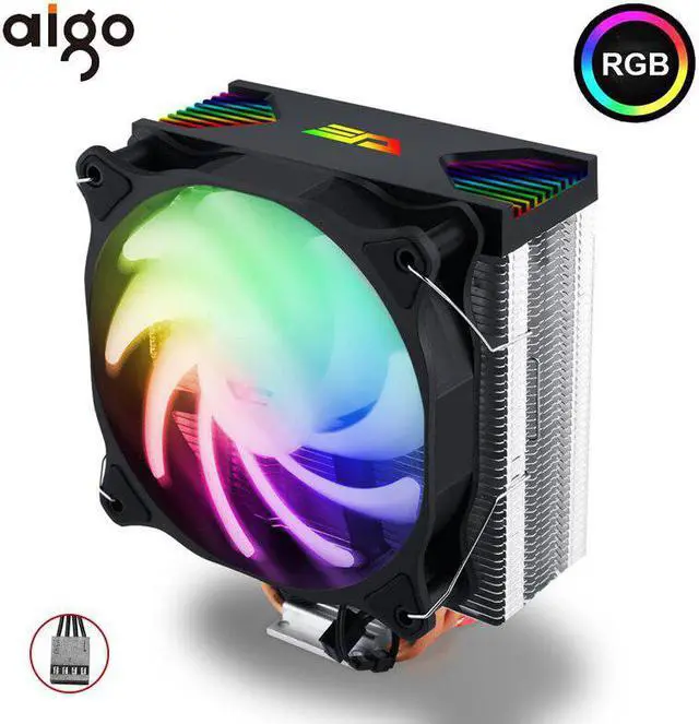 Main image of 4 Heat Pipes CPU Cooler RGB 120mm 4Pin PC Fan TDP 180W Quiet for Intel LGA775/115 x/AM2/AM3/AM3+ CPU Cooling Fan Radiator