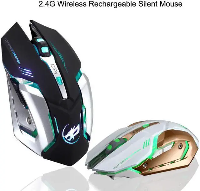 Alt view image 5 of 5 - Rechargeable T1 Wireless Silent LED Backlit USB Optical Ergonomic Gaming Mouse 18May30 Drop Ship F