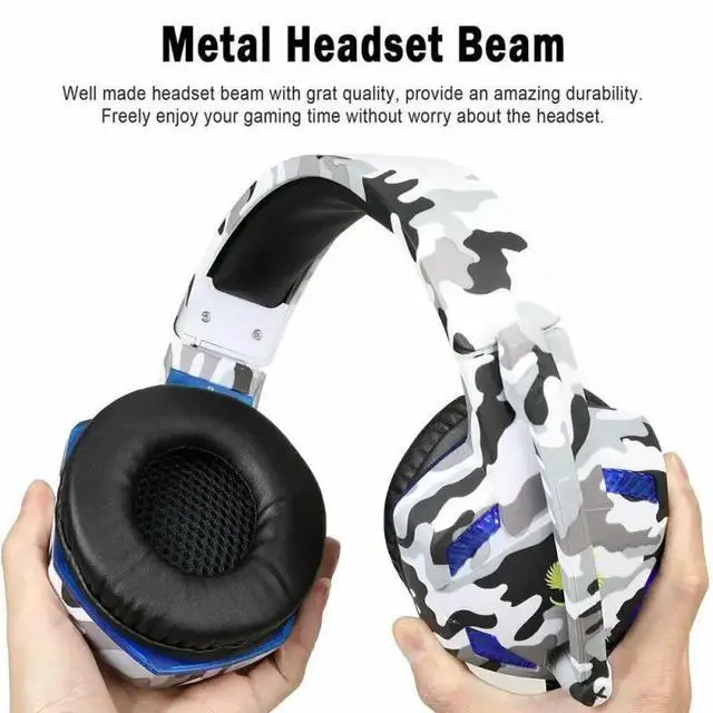 Alt view image 4 of 5 - Camouflage Gaming Headset MIC LED Headphones 3.5mm Gamer Stereo Head-mounted Headphones For PC Laptop PS4 Pro Xbox One S 360