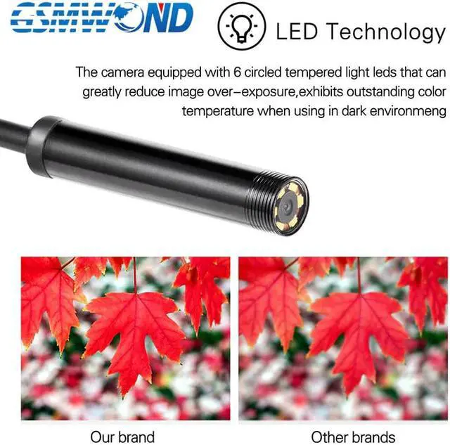 Alt view image 4 of 5 - 7mm Endoscope Camera Micro USB OTG Type C Waterproof 6 Adjustable LEDs Inspection Borescope Camera For Android Phone & Computer