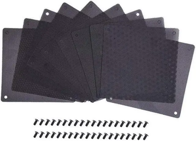 Main image of 120 mm Dust Filter Computer Fan Filter Cooler PVC Black Dustproof Case Cover Computer Mesh 10 Packs with 40 Pieces of Screws