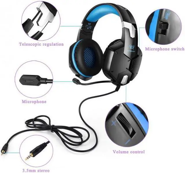 Alt view image 4 of 5 - 3.5mm Wired Gaming Headphones Game Headset Noise Cancelling Earphone With Microphone Volume Control For PS4 Play Station 4 XBOX