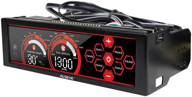 Alt view image 2 of 5 - Fan Controller for PC Fan Cooler 80mm 90mm 120mm Cooling Fan 6 Channels Speed and Temperature Control