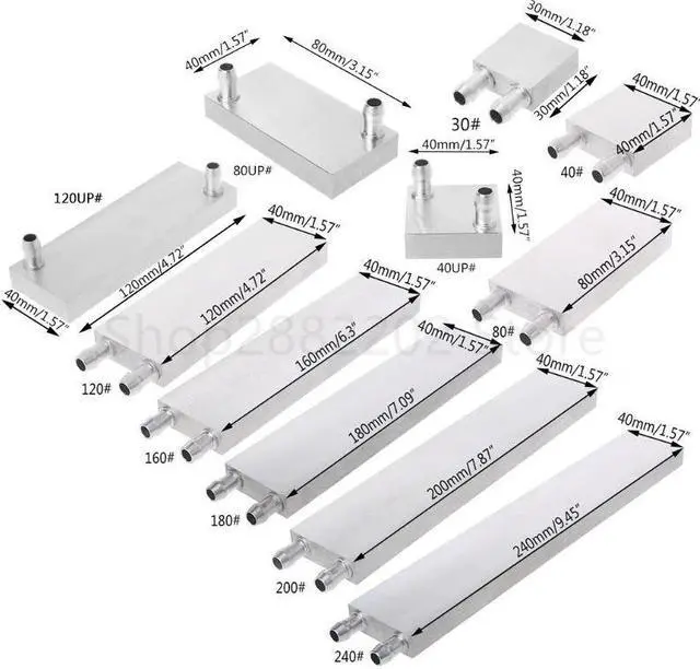 Alt view image 2 of 5 - Aluminum Water Cooling Cooler Block Heat Sink System 40/80/120/160/180/200/240mm Blocks Radiator For PC Laptop CPU