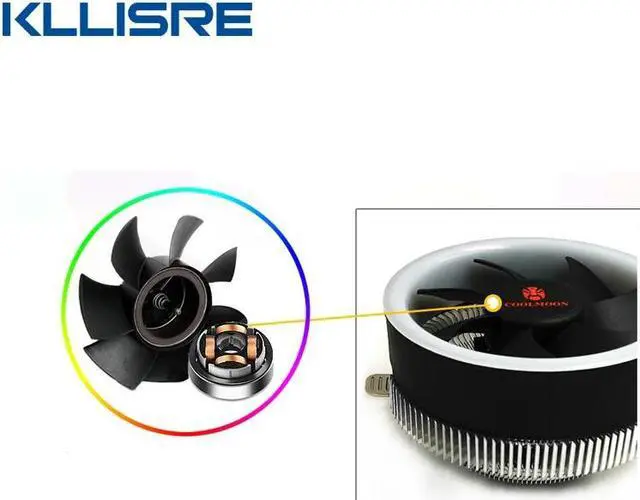 Alt view image 5 of 5 - PC CPU Cooler Fan Heatsink LED Aperture CPU Cooling Fan Quiet Radiator For Intel 775/1155/1150/1151 AM3 AM3+