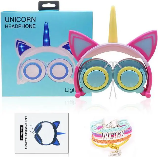 Alt view image 2 of 5 - Unicorn Headset Child Kids Cartoon Music Headphone LED Flashing Light Gaming Headset Casque Licorne Christmas Gifts