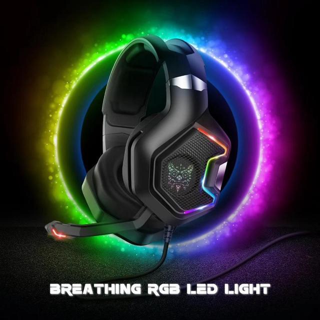 Alt view image 4 of 5 - Wired Headset PC Gamer 3.5mm PS4 Headphones Bass Stereo Surround Sound & HD Microphone Gaming Overear Laptop Tablet Phone Gamer
